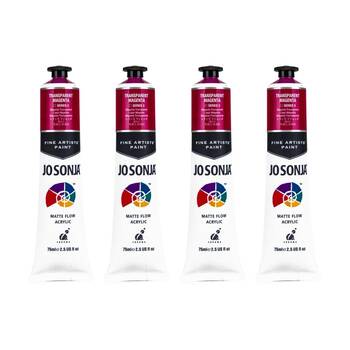4PK Jo Sonja Acrylic Colour Series Artist Paint 75mL Tube Transparent Magenta