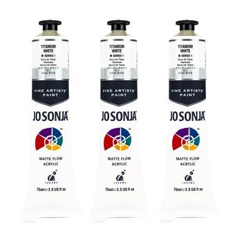 3PK Jo Sonja Acrylic Colour Series Artist Craft Paint 75mL Tube Titanium White