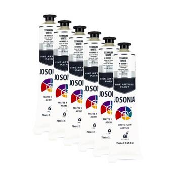 6PK Jo Sonja Acrylic Colour Series Artist Craft Paint 75mL Tube Titanium White