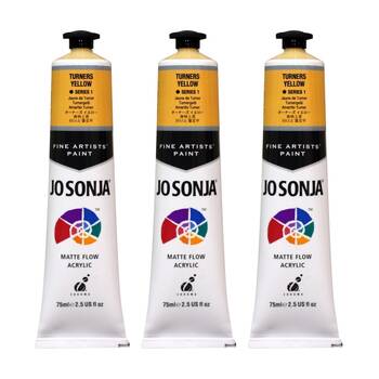 3PK Jo Sonja Acrylic Colour Series Artist Craft Paint 75mL Tube Turners Yellow