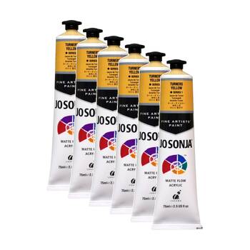 6PK Jo Sonja Acrylic Colour Series Artist Craft Paint 75mL Tube Turners Yellow