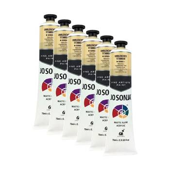 6PK Jo Sonja Acrylic Colour Series Artist Paint 75mL Tube Unbleached Titanium