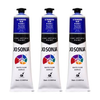3PK Jo Sonja Acrylic Colour Series Artist Craft Paint 75mL Tube Ultramarine Blue
