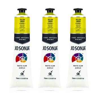 3PK Jo Sonja Acrylic Colour Series Artist Craft Paint 75mL Tube Yellow Green