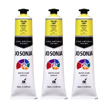 3PK Jo Sonja Acrylic Colour Series Artist Craft Paint 75mL Tube Yellow Light