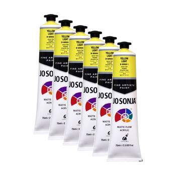 6PK Jo Sonja Acrylic Colour Series Artist Craft Paint 75mL Tube Yellow Light