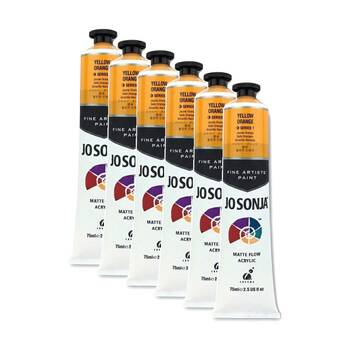 6PK Jo Sonja Acrylic Colour Series Artist Craft Paint 75mL Tube Yellow Orange