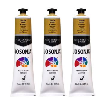 3PK Jo Sonja Acrylic Colour Series Artist Craft Paint 75mL Tube Yellow Oxide