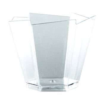 12x 10pc Partyware Mini Dish Small Serving Bowls Set Hexagon 70x59x40mm Clear