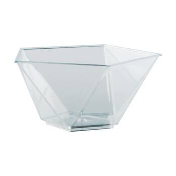 24x 8pc Partyware Mini Dish Small Serving Bowls Set Pentagon 86x83mm Clear