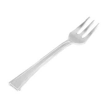 24x 40pc Partyware Reusable Plastic Mini Fork Clear