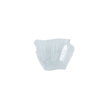 24x 6pc Partyware Mini Dish Small Serving Bowls Set Wave 105x59x59mm Clear