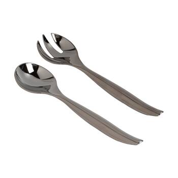12x 2pc Partyware Stainless Steel Look-Alike Salad Servers Set 245mm