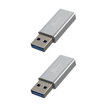 2PK J5Create USB-A to USB-C Fast Data Transfer & Charger Adapter Aluminum