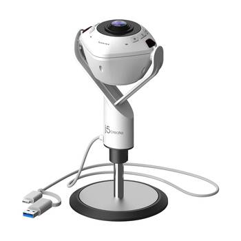 J5Create Wired 360 AI-Powered 1080p Webcam W/ Speaker & Noise Cancelling Mic
