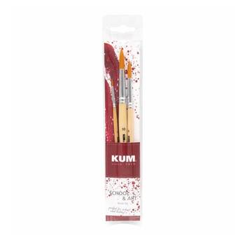 3pc Kum Art & School Artist/Student Talkon Hair Painting Brush Set Round