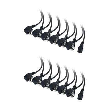 12PK Doss Iec C13 Power Lead 0.5M Right Angle End Black Cable Cord