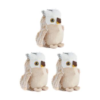 3x Living Nature Little Buddies Owl Soft Animal Kids Plush Toy Brown