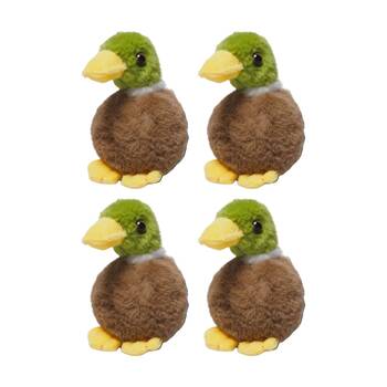 4x Living Nature Little Mallard Duck Soft Animal Kids Plush Toy Multicolour