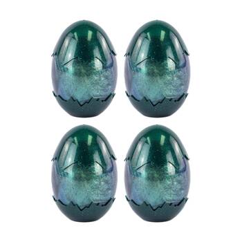 4x Keycraft Surprise Dino Egg Glittery Slime Toy W/ Hidden Dinosaur Multicolour