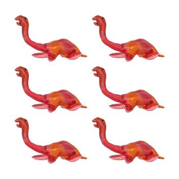 6x Keycraft Sandimals Dinosaur Colourful Shimmering Fabric Plush Toy Assorted