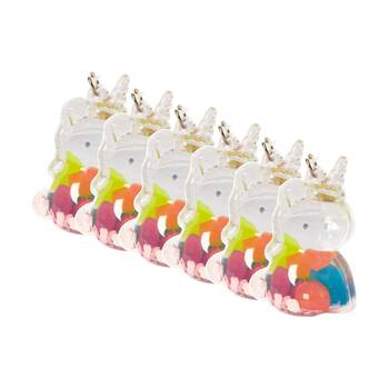 6x Keycraft Glow In The Dark Animal Keychains Unicorn Bear Rabbit Assorted