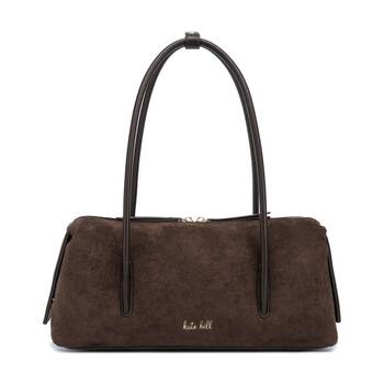 Kate Hill Women's Sadie Vegan Suede Elongated Zip-Closure Shoulder Bag