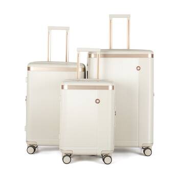3pc Kate Hill Phoenix Set Luggage Hard Case TSA Lock Travel White 77cm