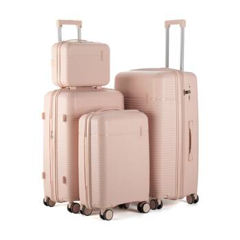 4pc Kate Hill Brooklyn Hard Case Luggage Set TSA Lock Travel Pink