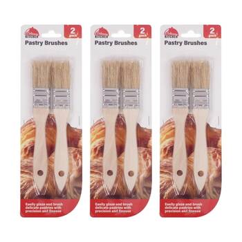 3x 2pc Culinary Kitchen Wooden Pastry Brushes Cooking Utensil 26.5cm