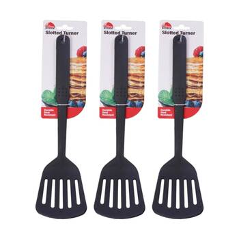 3PK Culinary Kitchen Nylon Slotted Turner W/ Hanging Hole Cooking Utensil 30cm