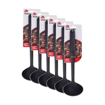 6PK Culinary Kitchen Nylon Ladle W/ Hanging Hole Cooking Utensil Black