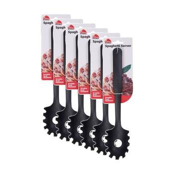 6PK Culinary Kitchen Nylon Spaghetti Server W/ Hanging Hole Cooking Utensil BLK
