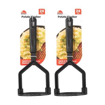 2PK Culinary Kitchen Nylon Potato Masher W/ Hanging Hole Cooking Utensil 24cm
