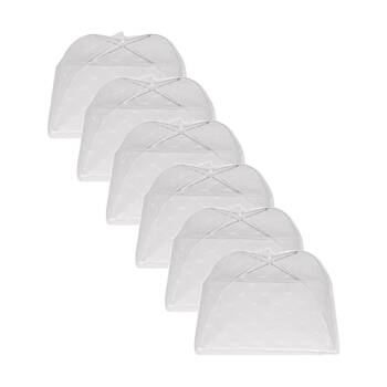6PK Culinary Kitchen Umbrella Mesh Cover Food Protector Lid 40cm Clear