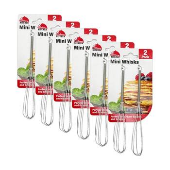 6x 2pc Culinary Kitchen Stainless Steel Mini Whisks Set Cooking Utensil 18cm