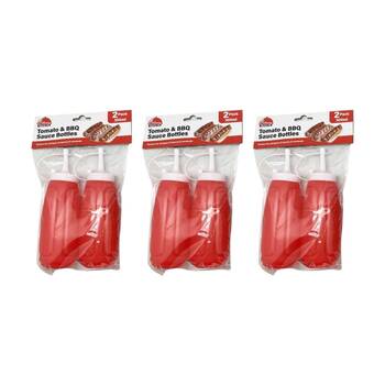 3x 2pc Culinary Kitchen Plastic Squeeze Bottle Sauce Dispensers 300ml Assorted