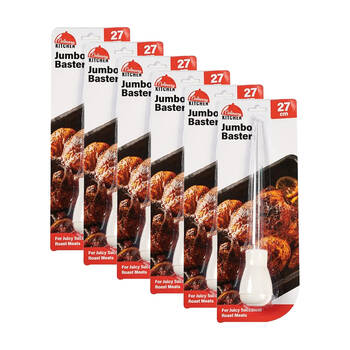 6PK Culinary Kitchen Nylon Jumbo Baster Cooking Utensil 27cm White