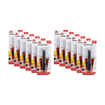 12PK Culinary Kitchen Stainless Steel Tea Bag Tongs Cooking Utensil Silver