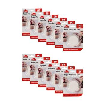 12x 60pc Culinary Kitchen Paper Patty Muffin Cupcake Cups Set White