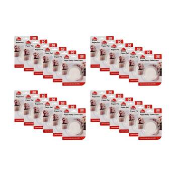 24x 60pc Culinary Kitchen Paper Patty Muffin Cupcake Cups Set White