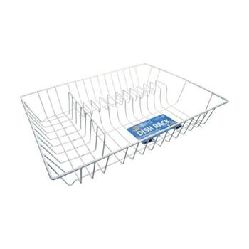 Braz Wire Dish Drainer Drying Rack Kitchen Sink Holder 43x32x9 White