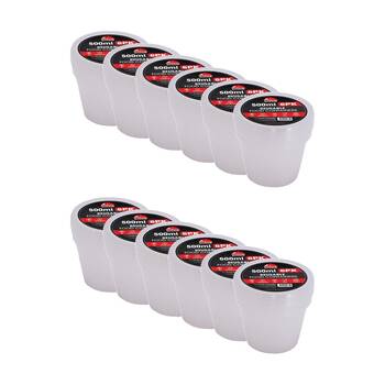 12x 6pc Braz Reusable Round Food Storage Containers W/ Lids 500ml Clear