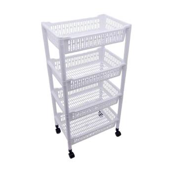 Braz 4 Level Plastic Storage Cart Trolley W/ Wheels 45x33x98cm Assorted