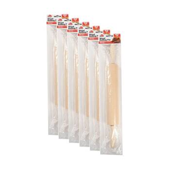 6PK Culinary Kitchen Wooden Rolling Pin W/ Handles Pastry Baking Tool 42cm