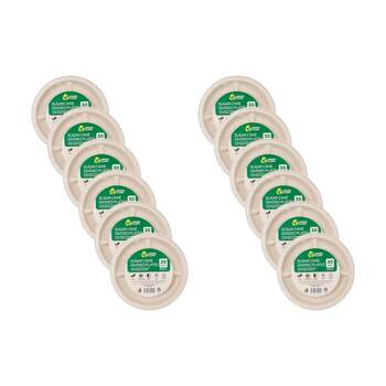 12x 30pc Braz Earth Friendly Disposable Dinner Divided Plates Tableware 23cm