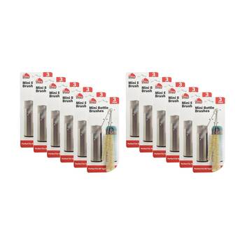 12x 3pc Braz Mini Multi Sized Bottle Brush Set 11.5/18.5/21cm