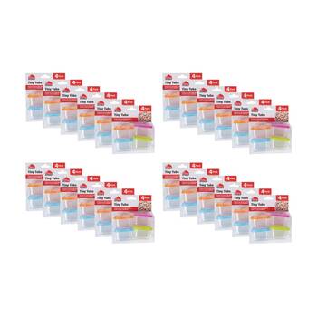 24x 4pc Braz Mini Plastic Food Storage Containers W/ Colourful Lids 6.5x5.5x4cm