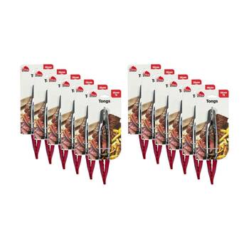 12PK Culinary Kitchen Stainless Steel Tongs W/ Silicone Tip Cooking Utensil 17cm