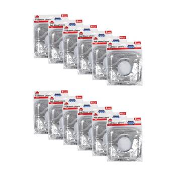 12x 6pc Braz Square Disposable Foil Spill Catcher Stove Liners 21cm Silver